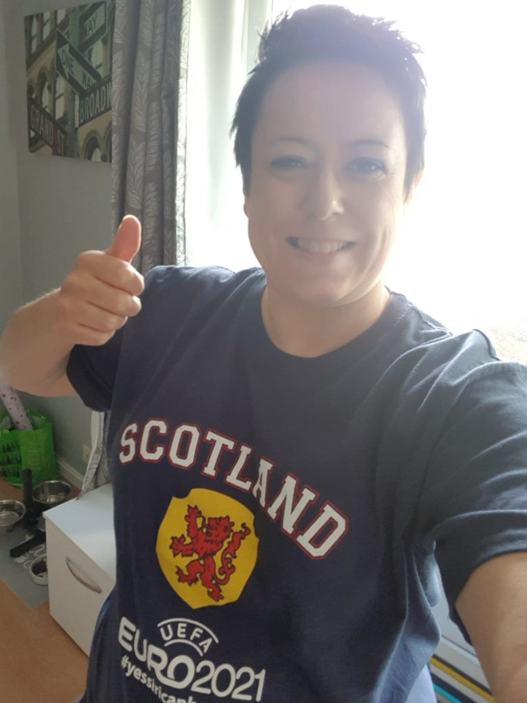 Gail wore her Scotland Euros 2021 top in support!